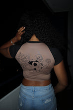 Load image into Gallery viewer, “GIMMIE BRAIN” CROPPED RAGLAN TEE
