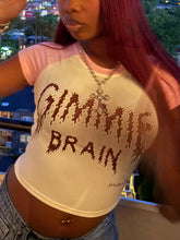 Load image into Gallery viewer, “GIMMIE BRAIN” CROPPED RAGLAN TEE
