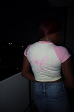 Load image into Gallery viewer, “GIMMIE BRAIN” CROPPED RAGLAN TEE
